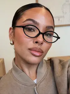 Unisex Vintage Oval Frame Glasses, Trendy Frames, Metal Accessories & Transparent Lenses, Anti-Blue Light Design, Casual Style for Daily Use