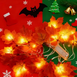 【Black Friday】3M Christmas Decorative Lights,Simulation Maple Leaf Light String,Thanksgiving Halloween Room Decoration Arrangement Battery Box,Fall Decorations for Home Fall Lights  Indoor Outdoor