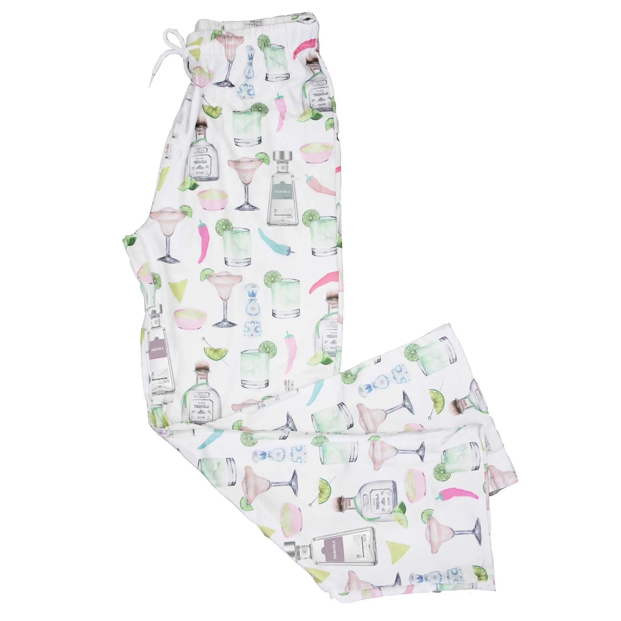 Margarita Pajamas by The Paisley Box, Women's Cocktail Pajamas, Adjustable Comfortable Pajamas Pants for Her, Funny Cocktail Lounge Pants & Graphic Tee