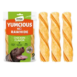 4.5-5” Chicken Collagen Chews (18 Sticks) All-Natural Supports Dental Health Rolls,High Protein Strips,Long-Lasting CollyStick,Loaded with Nutrients Dog Treats, Low Odor Bites, Lab-Tested, Hand-Inspected, No Unhealthy Chemicals, for Big Dogs