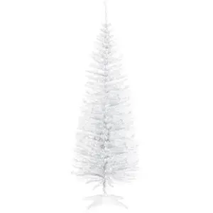 5' Artificial Pencil Christmas Tree, Slim Xmas Tree with 294 Realistic Branch Tips and Plastic Stand, Black、Christmas tree
