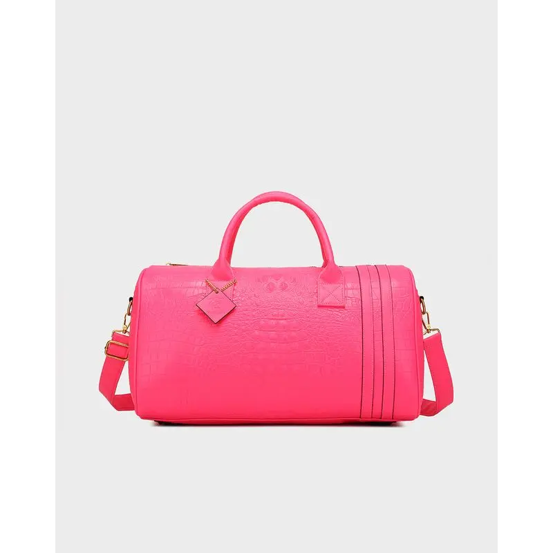 Statement Weekender Duffle Bag in Neon Pink V2
