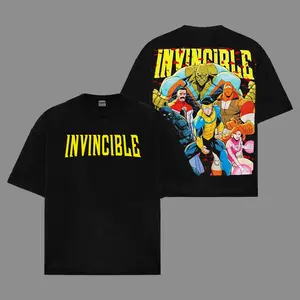 Ver 2 Invincible Inspired Oversized Black Graphic T-Shirt, Vintage Movie Actor Fan Tee, Mark Grayson Shirt, Y2K Comic Style Streetwear Top, Black Cotton Unisex Tee, Retro Superhero Inspired Shirt, Gift for Movie Fans