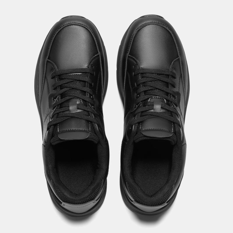 Non Slip Work Shoes for Men, Water Resistant & Oil Resistant Leather Slip on Kitchen Shoes, Comfortable Mens Slip Resistant Chef Shoes for Restaurant Food Service, Lightweight Walking Shoes, Black, Breathable Leather, zapatos para hombres