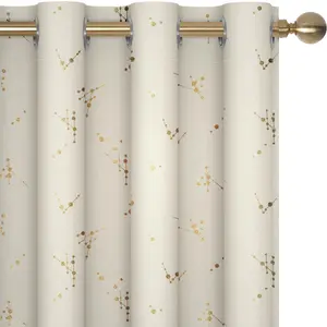 Deconovo Blackout Curtains with Constellation Pattern, Foil Printed Grommet Window Drapes for Light Blocking