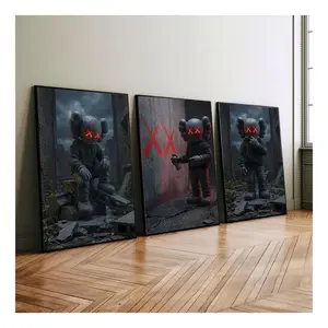 KAWS Inspired Companion Style Wall Art |Minimalist Pop Art Printable |Graffiti Poster Set of 3 |Modern Aesthetics |Urban Poster Print Unframed
