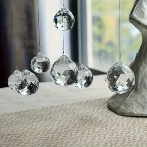 20pcs 20mm Crystal Balls (0.8 Inch), Prism Sun Catcher Rainbow Pendant Making Material, Home Living Room Bedroom Window Hanging Decorations