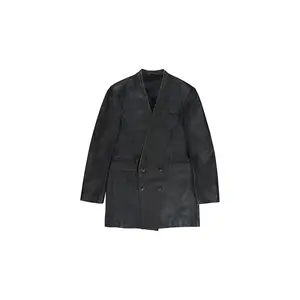 MARTINE ROSE LEATHER DOUBLE BREASTED LEATHER JACKET "BLACK" MRAW23521