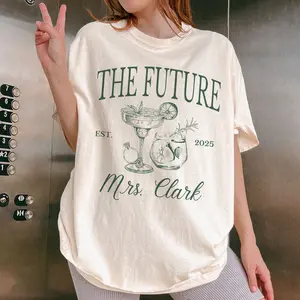 Custom Future Mrs Shirt, Personalized Bride To Be Comfort Colors Tee, Newly Engaged Gift For Her, Engagement Gift, In My Engaged Era Shirt Garment Crewneck