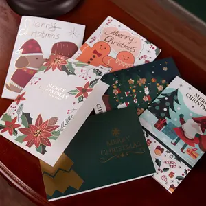 Premium Foil Stamped Christmas Holiday Greeting Card Single-Pack Elegant Design for Family Friends & Colleagues