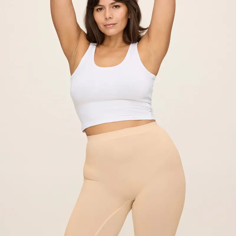 Thigh Society Women's The Staple High Waist Anti-Chafing Slip Shorts - 7 Inch Upper/Mid/Knee Length, Seamless Front, Velvet Texture, Buttery Soft, Breathable, Dress-Ready Fit, Nylon Blend, Cotton, Elastane, Tagless Minimalist Shapewear, Machine Washable