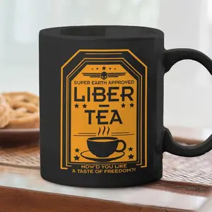 Liber Tea Mug, helldivers merch, video game gifts, Unique Ceramic coffee mugs
