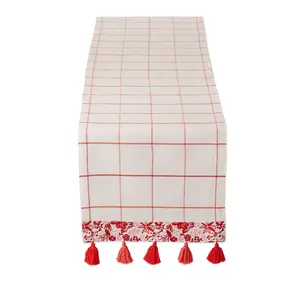 Design Imports Darling Windowpane Table Runner