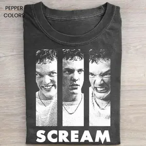 Scream Stu Macher Shirt, Iconic 90s Horror, Slasher Film Graphic Shirt, Top Streetwear Menswear Womenswear Made in USA 100% US Cotton Fitted