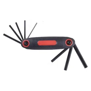 Folding Wrench for DIY Home Repair, Portable Foldable Hex Key Tool Set with Plastic Shell, Multi-Functional Flat Head Wrench