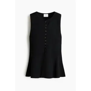 H&M Rib-knit peplum waistcoat