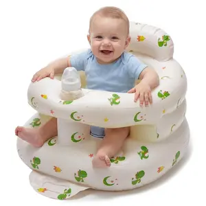 Inflatable Baby Sit-Me-Up Floor Chair with Built-in Air Pump, Full Enclosure Protection, PVC Material for 3 Months & Up Toddlers
