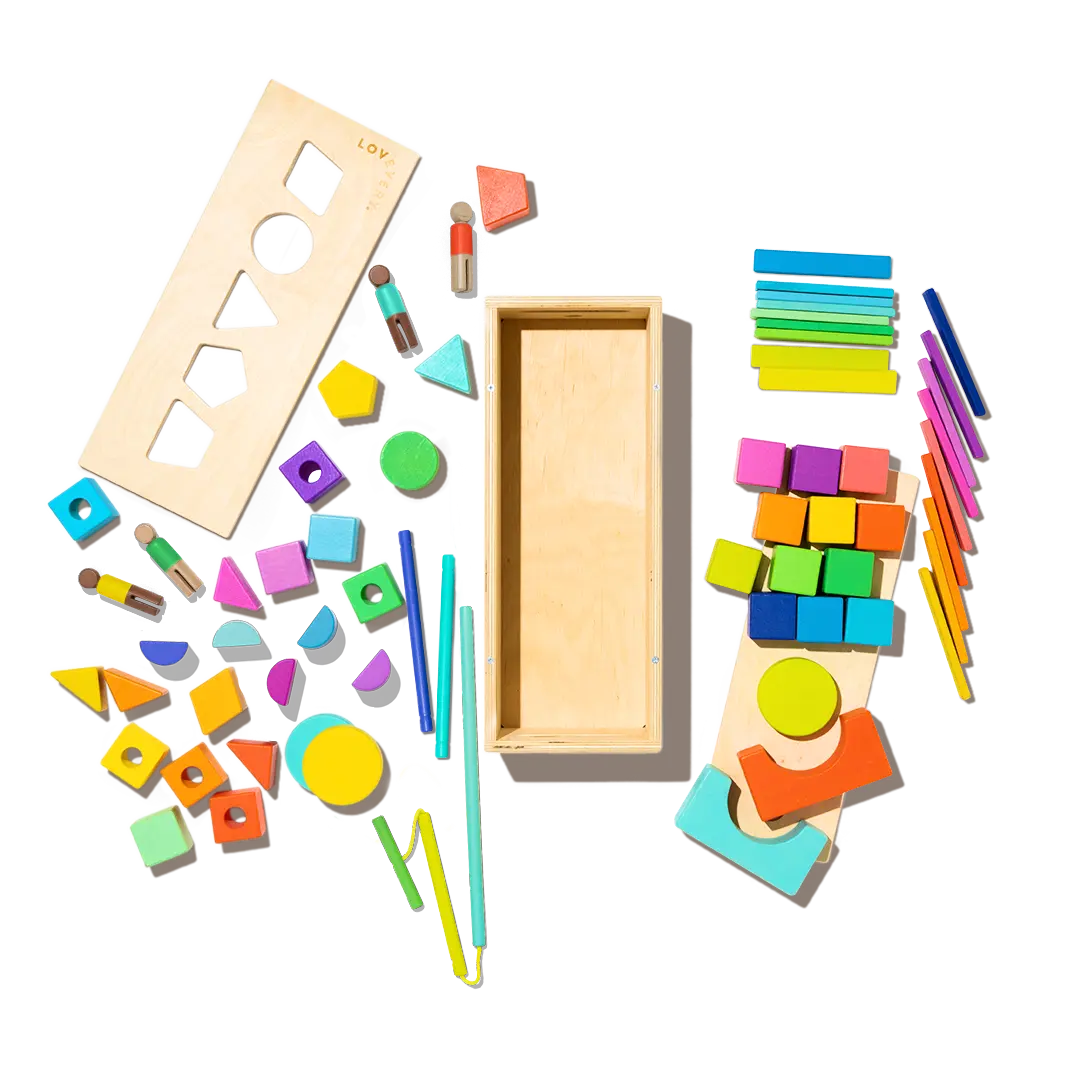LOVEVERY The Block Set - 70 Solid Wood Pieces for Spatial Language & Problem Solving - 20 Stage-Based Activities LOVEVERY The Block Set - 70 Solid Wood Pieces for Spatial Language & Problem Solving - 20 Stage-Based Activities
