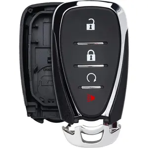 Fob Shell with Battery for Chevrolet 2016-2024, 4-Button Smart Case Cover Replacement for Chevy 2016-2024 HYQ4AA HYQ4EA HYQ4AS HYQ4ES