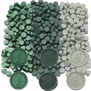 300 count Wax Seal Beads, Green Mix Sealing Wax Beads for Wax Seal , Olive Green Wax Seal Beads Set with 3 Colors Sage Green Sealing Wax  for  Sealing, Letter Wax Sealing (Green Mix)