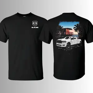 RAM 3500 Dually Sunset Beach T-Shirt, 2 Sides, RAM Truck Enthusiast Graphic Tee