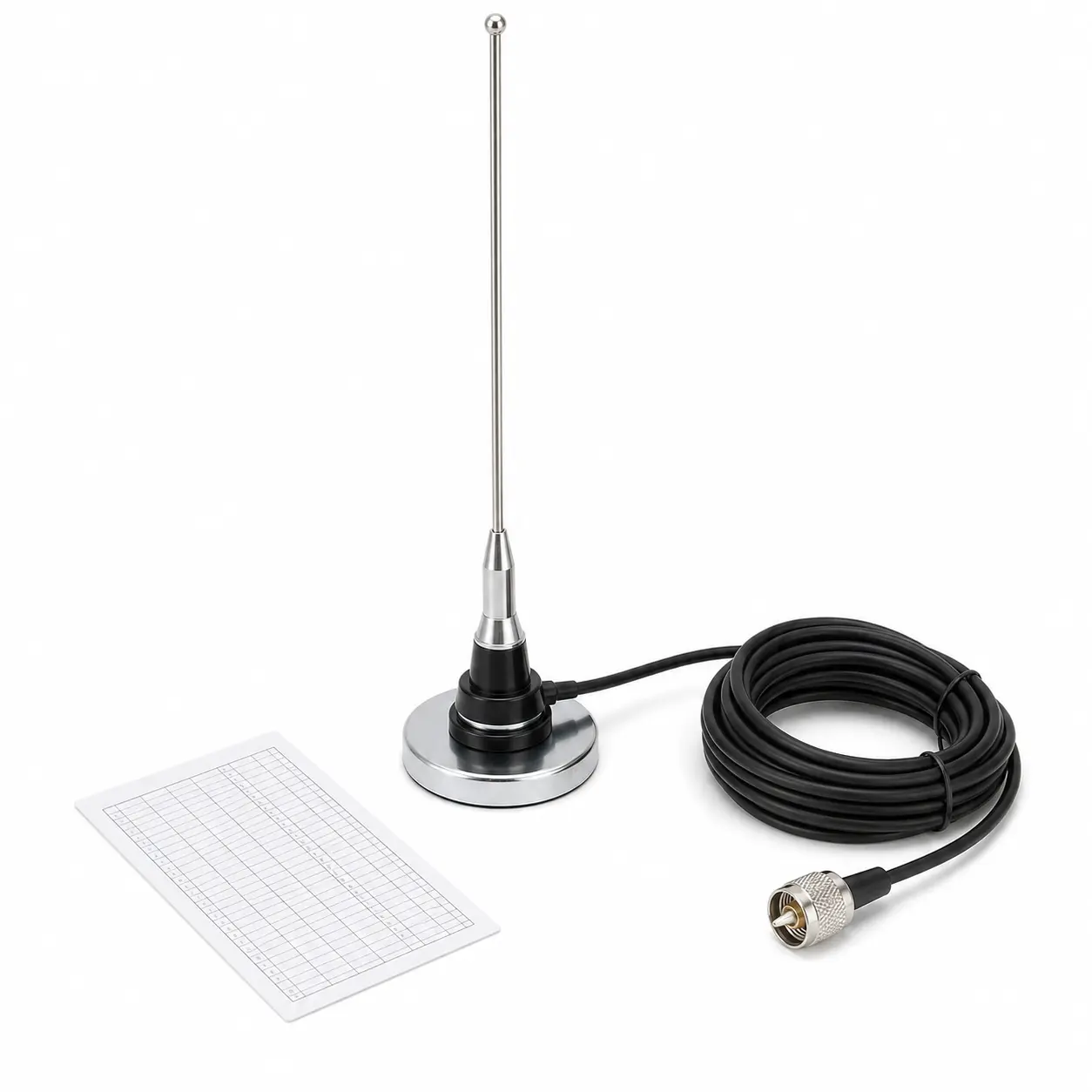 HOTTQUE NC450 + NB70 UHF NMO Vehicle Antenna Kit, 400-520MHz Mobile 2-Way Radio Antenna with Magnetic Base, 16.4ft Cable & PL259 Plug