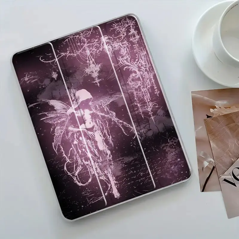 Dark Gothic Fairy iPad Case, Fantasy Fairy Tablet Cover, Ethereal Purple Folio Case for iPad & Samsung Galaxy Tab, Mystical Fairy Protective Case, Gothic Aesthetic Gift