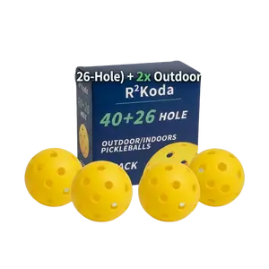 pickleball ball 4 sets of high-quality pickle balls - 2x40 hole outdoor/ 2x26 hole indoor with hard cardboard box. Perfectly Balanced, High Bounce True Flight, Pickle Ball for Tournament Play.yellow. Non-Slip for carbon fiber paddle rackets sports