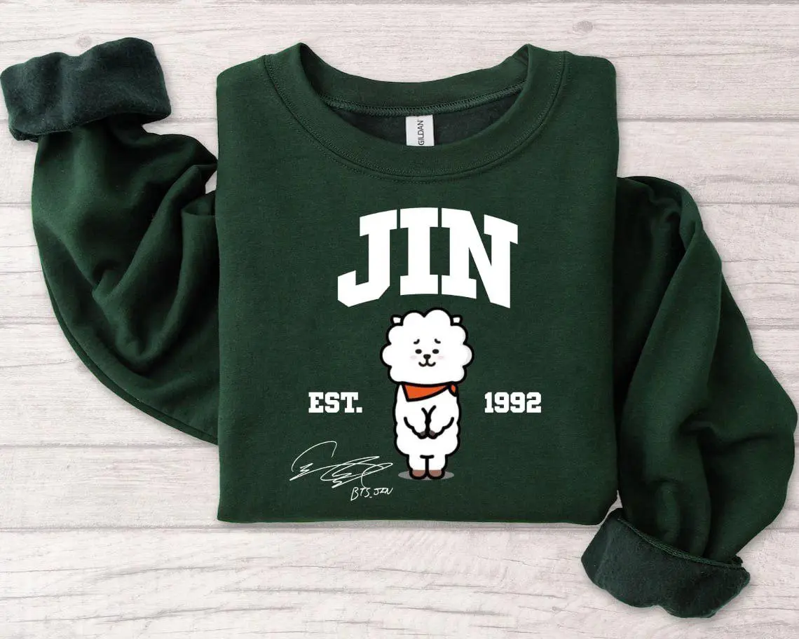 Jin Est.1992 Sweatshirt, BT21 Chibi Cute Sweater, Gift for fan, KPOP tour 2026