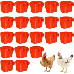 20/40/80 Pcs Cage Cups Chicken Feeder Cup 8 oz Hanging Bird Food Water Bowl Coop Bunny Cage Feeding Dish Game Fowl Supply for Poultry Pet Parrot Parakeet Rabbit Parakeet Pigeon
