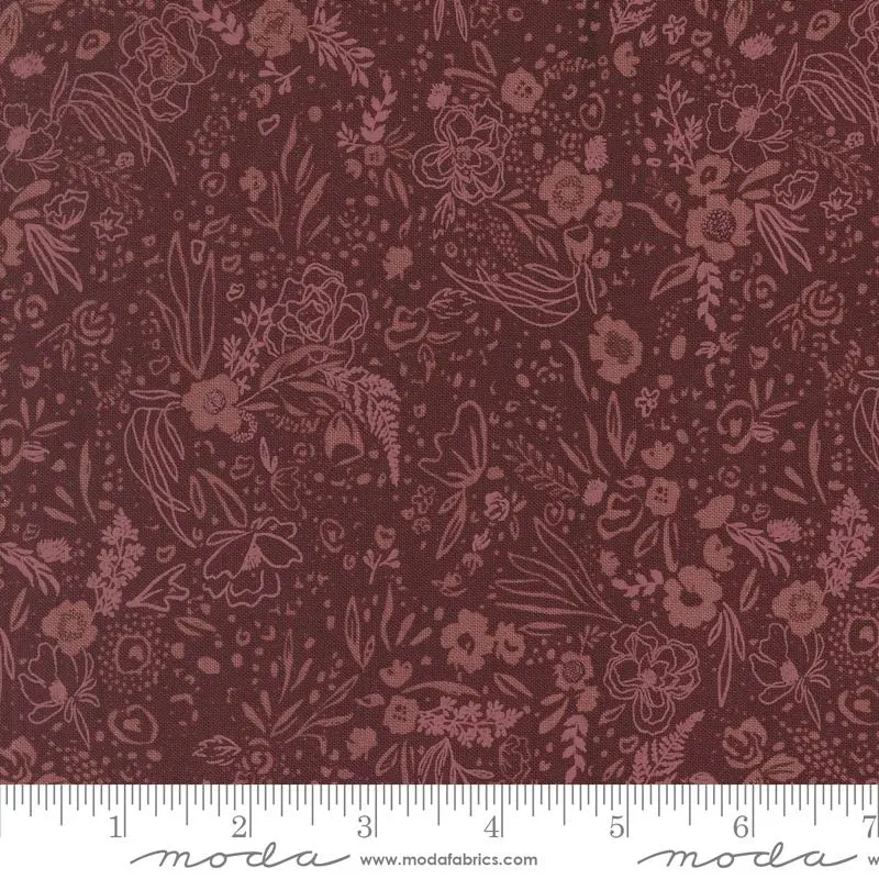 Fabric Moda Merlot Field of Fancy Foraged Found by the Quarter Yard 45636-27