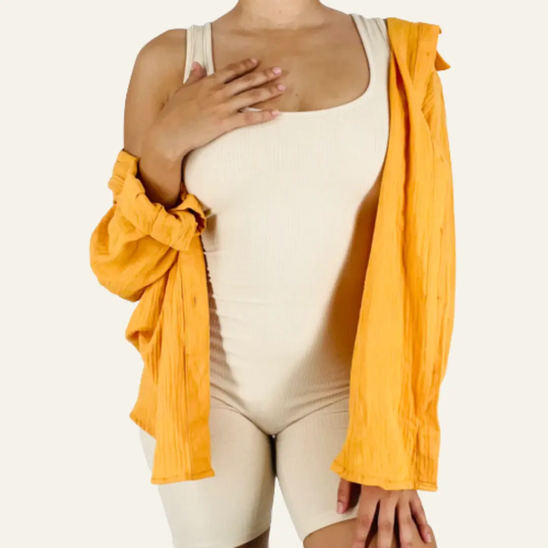 Ribbed Romper | Cream