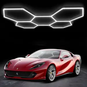 Modern Hexagonal Garage Light, 25 Pack 216w 25920lm High Brightness LED Lights, Suitable for Garages, Malls, Workshops, Car Detailing Shops