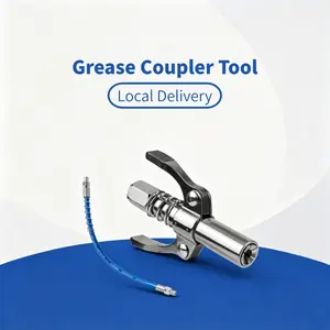 Dual Handle Grease Gun Coupler, Quick Lock Release Grease Gun Tip Fittings, Lube Nozzle Connector, Auto Car Vehicle Gadgets, Heavy Duty Automotive Lubrication Tool Accessories
