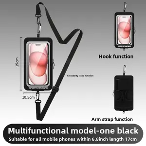 Phone Holder for Running, Walking, and Workout - Adjustable Arm Band Armband for iPhone and Cell Phones - Clear Crossbody Phone Pouch Purse with Strap for Women Men