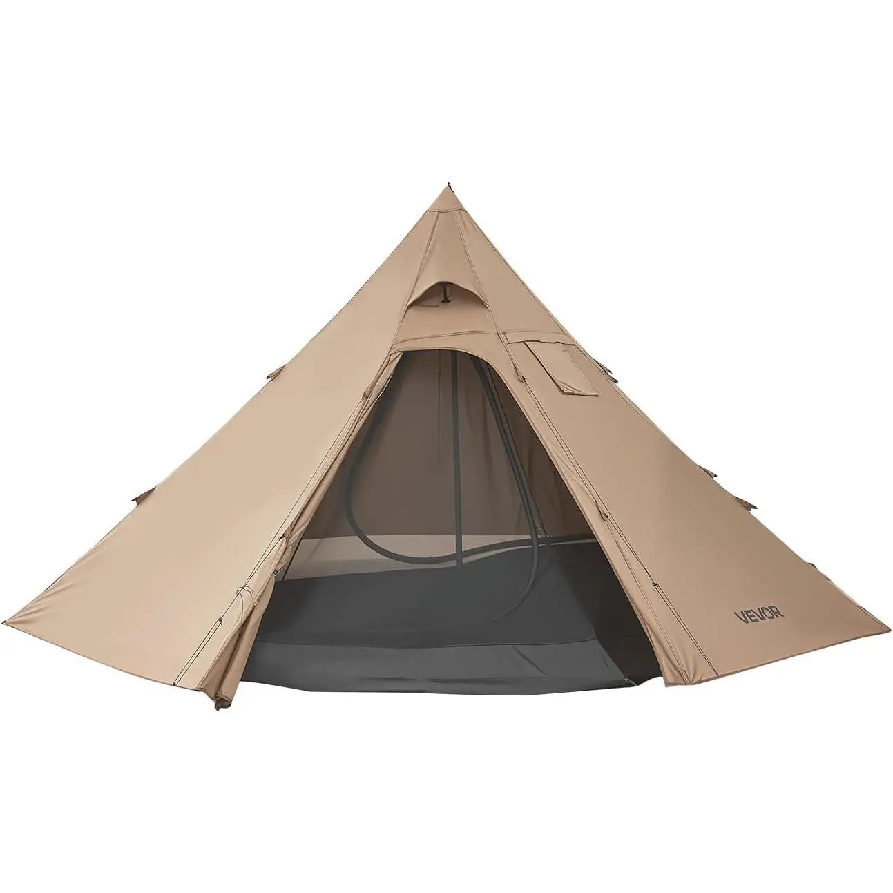 VEVOR Hot Tent, Camping Tipi Hot Tents with Stove Jack, Portable Winter Camping Tents with Snow Skirt, Easy Setup, Waterproof 4 Season Shelter Tents for Fishing Backpacking