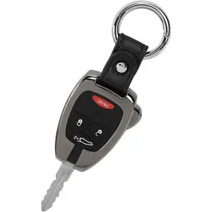Key Fob Cover Case Aluminum Alloy Key Shell Protection Accessories Compatible with Jeep Wrangler JK JKU 2007-2018/Compass 2008-2016/Patriot 2011-2016, Gunmetal Grey