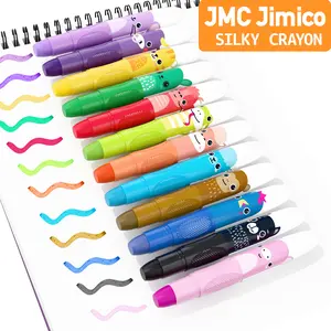 12-Color Cute Jumbo Crayons, 12pcs Non-Toxic Twistable Design Crayons with Clear Bag, Washable Silky Texture Crayons for Coloring and Painting at School, Home and Office #GLOBAL PICKS