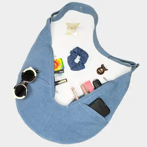Washed Denim Sash Bag - Versatile and Stylish Design for Everyday Use