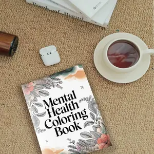 Mental Health Coloring Notebook for Adults, Self Care Art Journal with Relaxing Designs and Positive Affirmations, Stress Relief Activity Book for Mindfulness and Healing, Coloring Gift Book