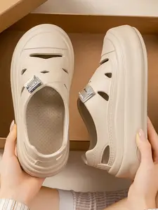 Women's Fashion New Eva Sandals Sliders Shoes Summer Lightweight Simple Versatile Outdoor Wear Soft Sole Shoes, Comfortable and Stylish Footwear