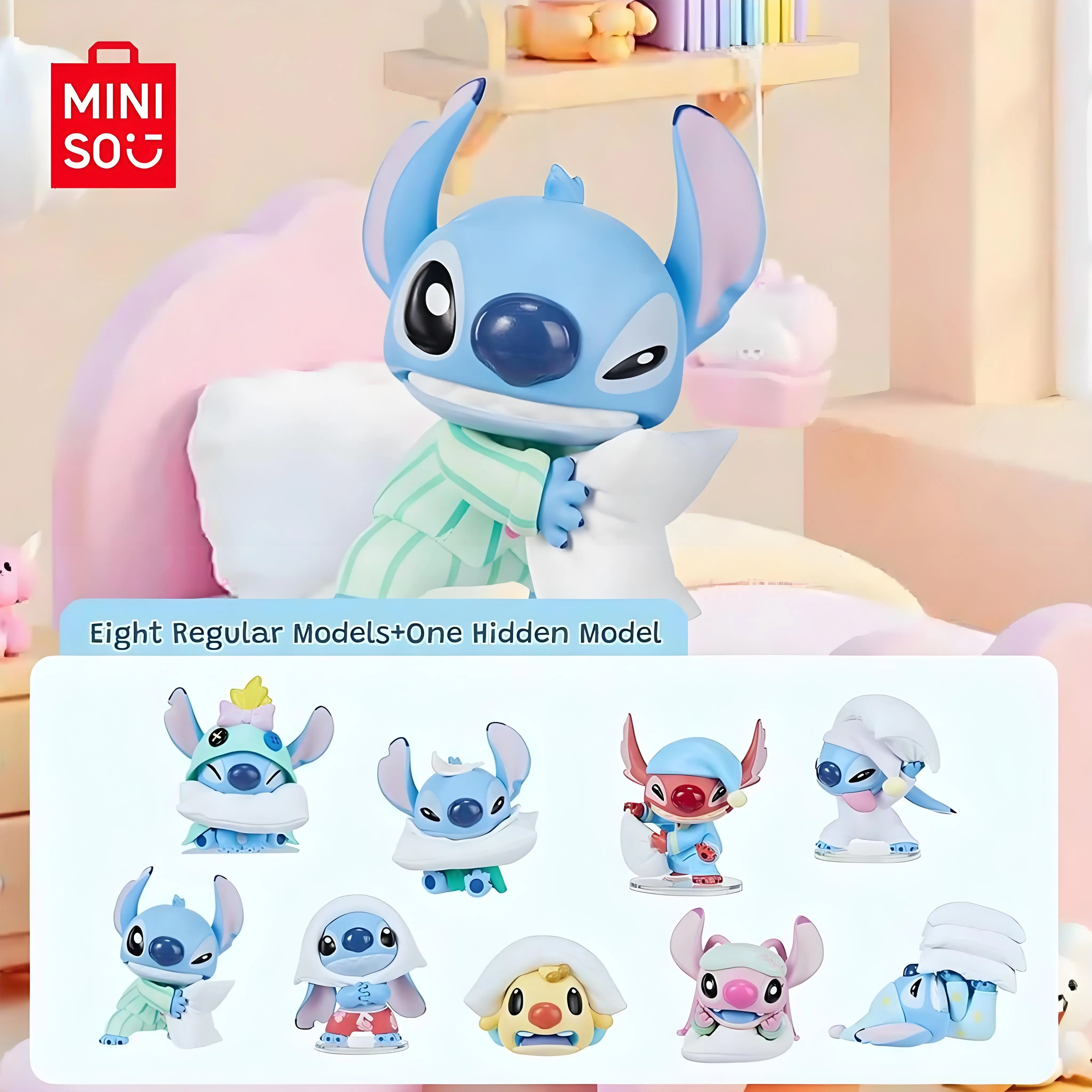 Disney Lilo & Stitch Pillow Fight Collection Surprise Figure Box - Model Playable Stuffed Toy with 8 Regular Models, Charm & Clothes, Ideal Kids' Birthday Gift, Ages 12+，Back To School