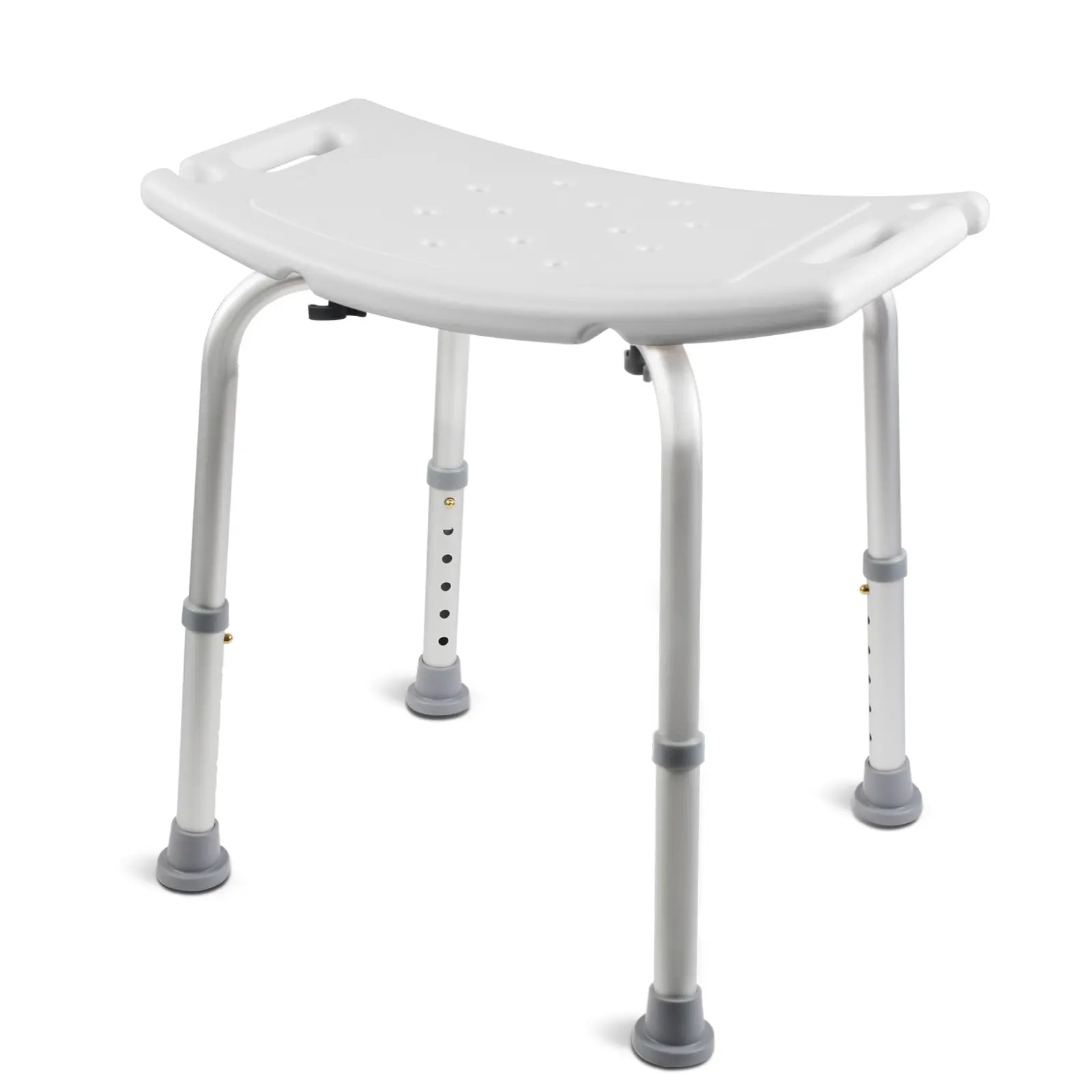 Square Shower Stool for Elderly - Stable Adjustable Height Bath Chair, Non-Slip Rubber Feet Wide Seat, Steady Nonslip Base, Indoor Bath Bathroom Safety Aid