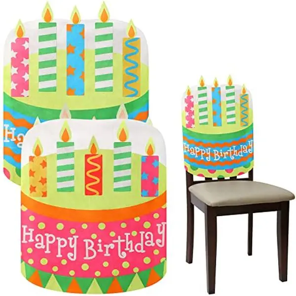 6/2 Pcs Birthday Chair Covers for Classroom First Day of School Student Birthday Back to School Non Woven Reusable Birthday Cake Seat Covers for Preschool Kindergarten Elementary School Teacher Gifts Hacks Classroom Set Up Teacher Tips Classroom Decor