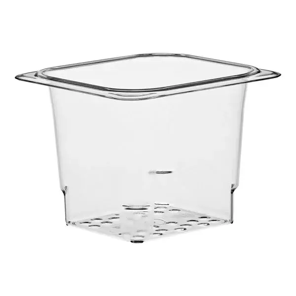 Cambro 65CLRCW135 Camwear 1/6 Size Clear Polycarbonate Colander Pan - 5" Deep with Lid Containers Kitchen