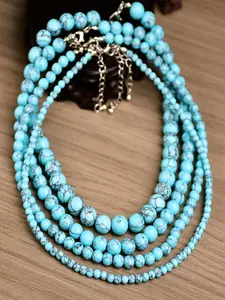 Vintage Natural Turquoise Decorated Necklace, Fashionable and Elegant Jewelry for Women & Men, Trendy All-match & Exquisite Jewelry for Birthday Gift