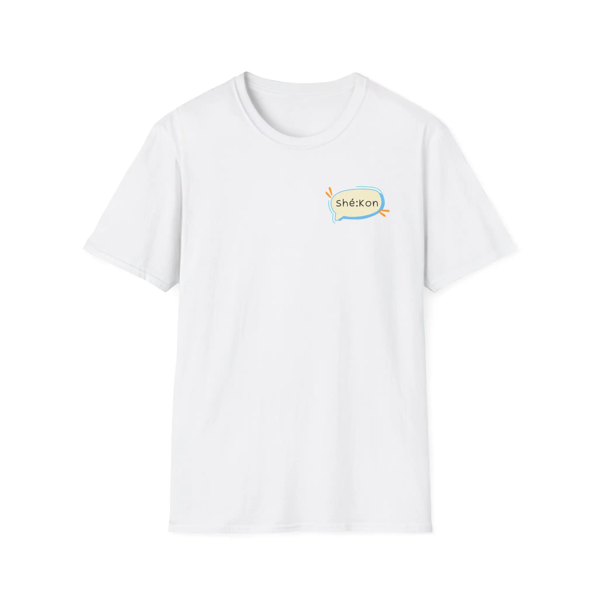 Mohawk Language Shekon Hello Unisex Softstyle T-Shirt - Haudenosaunee Languages, Indigenous, First Nations, Native American, Six Nations