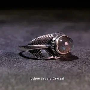 Handmade Jewelry Gray Moonlight Crystal Natural Labradorite Stone
