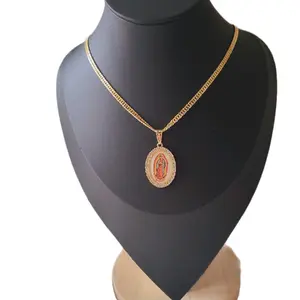 Laminated Gold 18K Virgin of Guadalupe Necklace