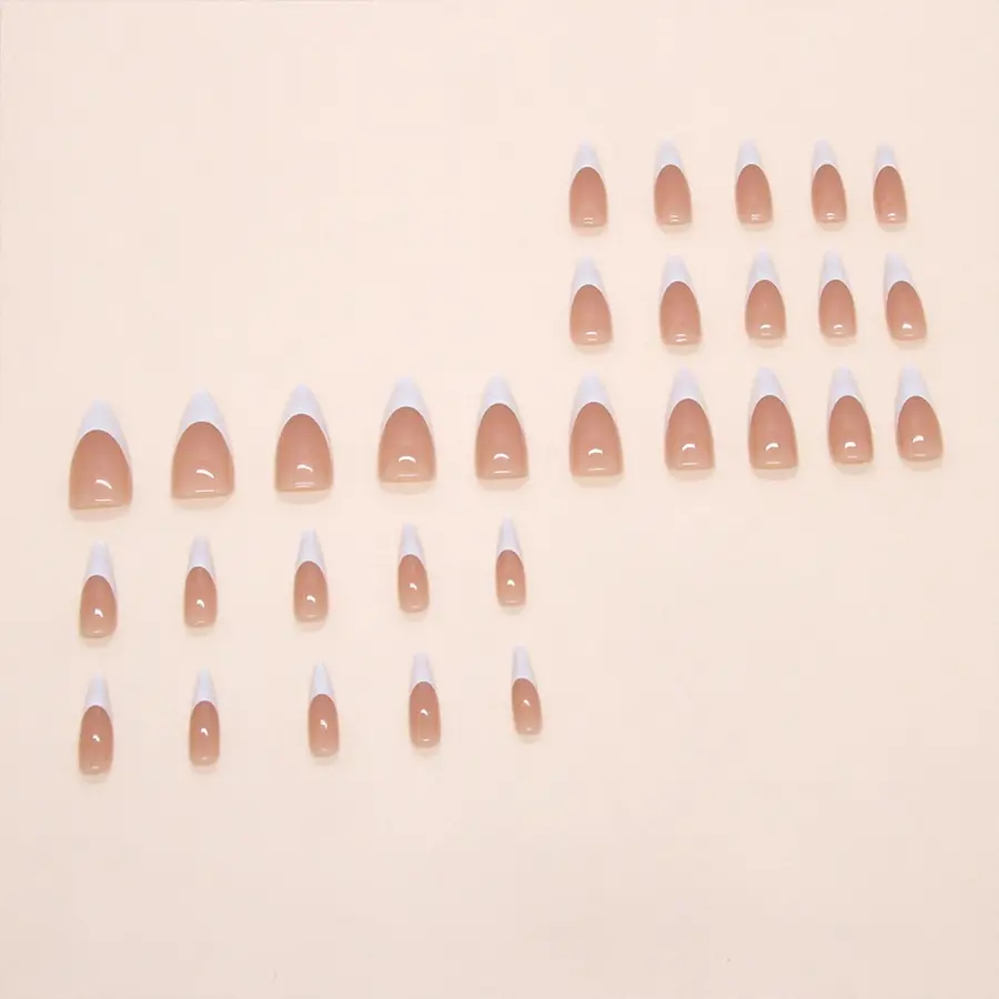 Extra Long Almond Press-On Nails – White French Tip Extra Long Almond Press-On Nails – White French Tip